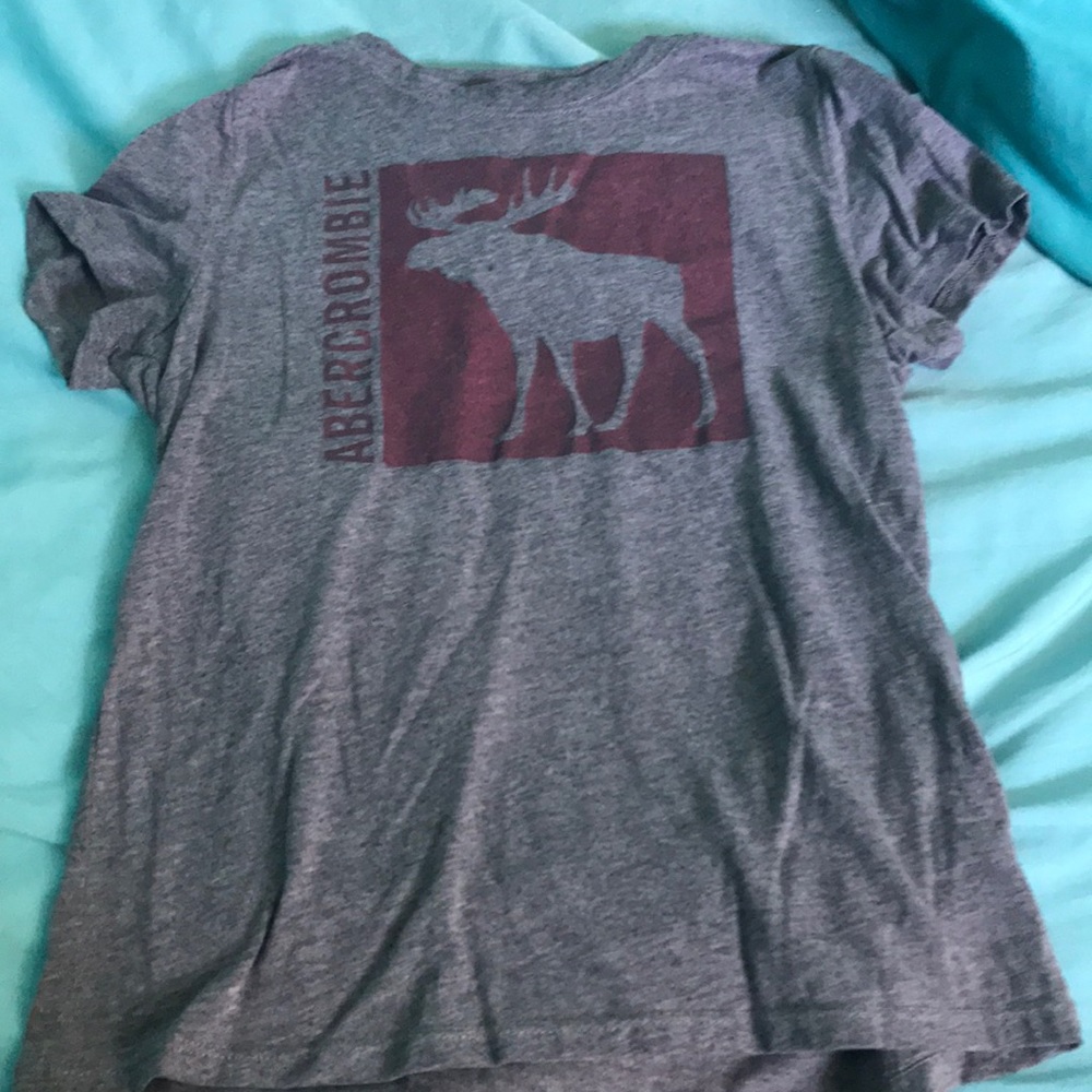 Gray and pink short sleeve Abercrombie kids top